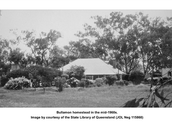 Bullamon Homestead mid 1960s. Image courtesy of the State Library of Queensland