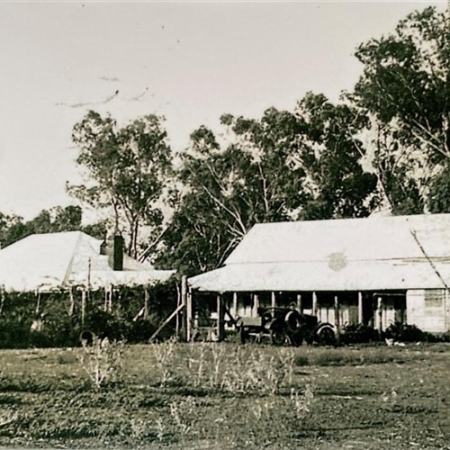 Old Bullamon Homestead in the 1920s showing the two buildings